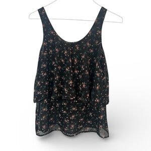 Forever 21 Black Floral Tank Top